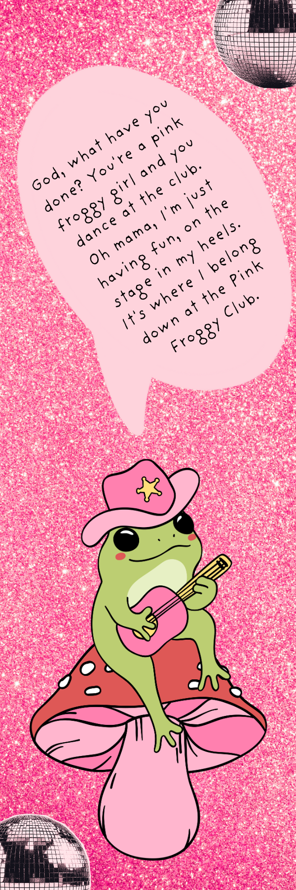 Pink Froggy Club Bookmark