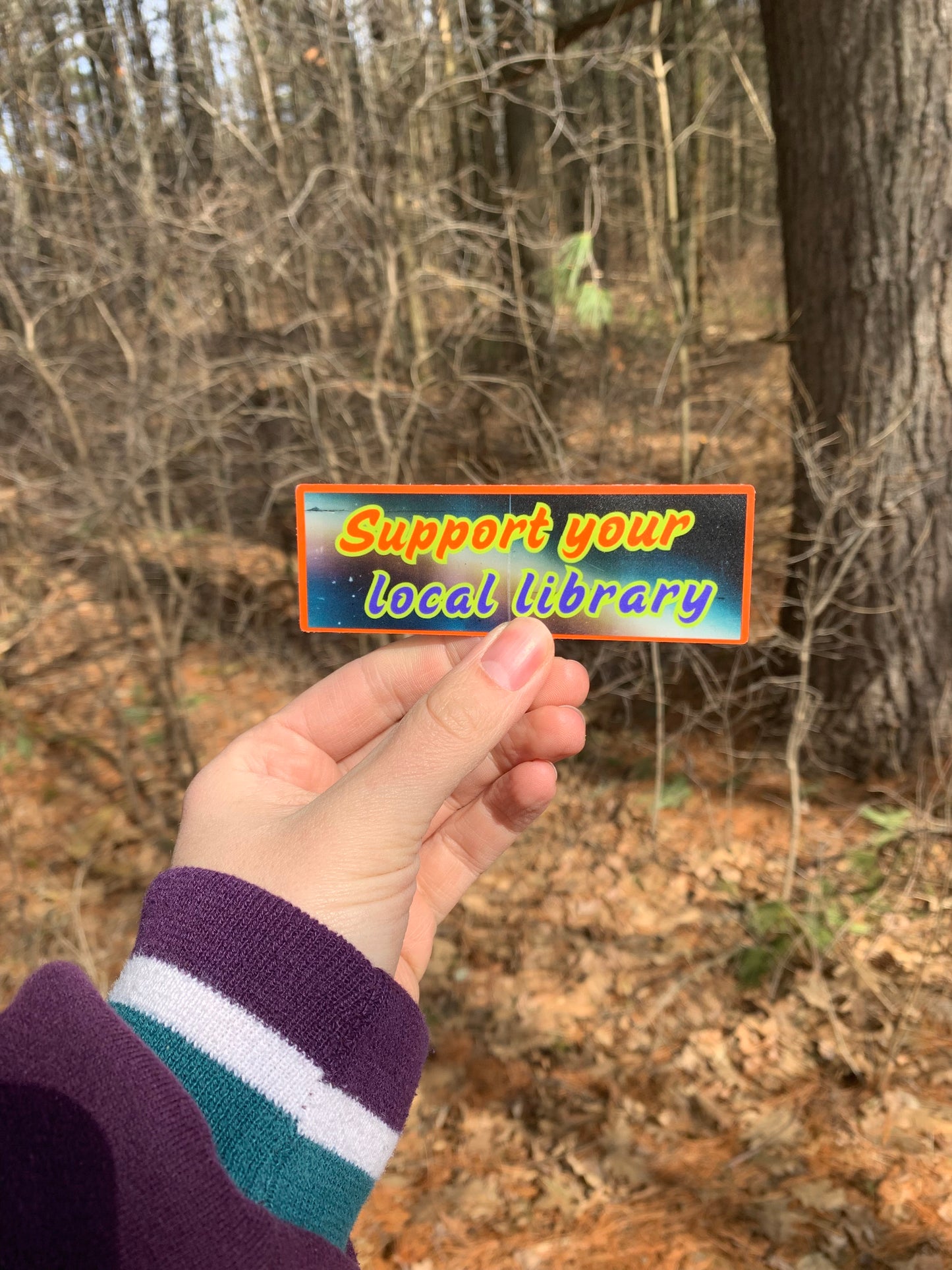 Support Your Local Library Mini Bumper Sticker