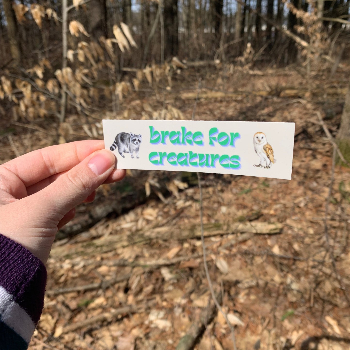 Brake For Creatures Mini Bumper Sticker
