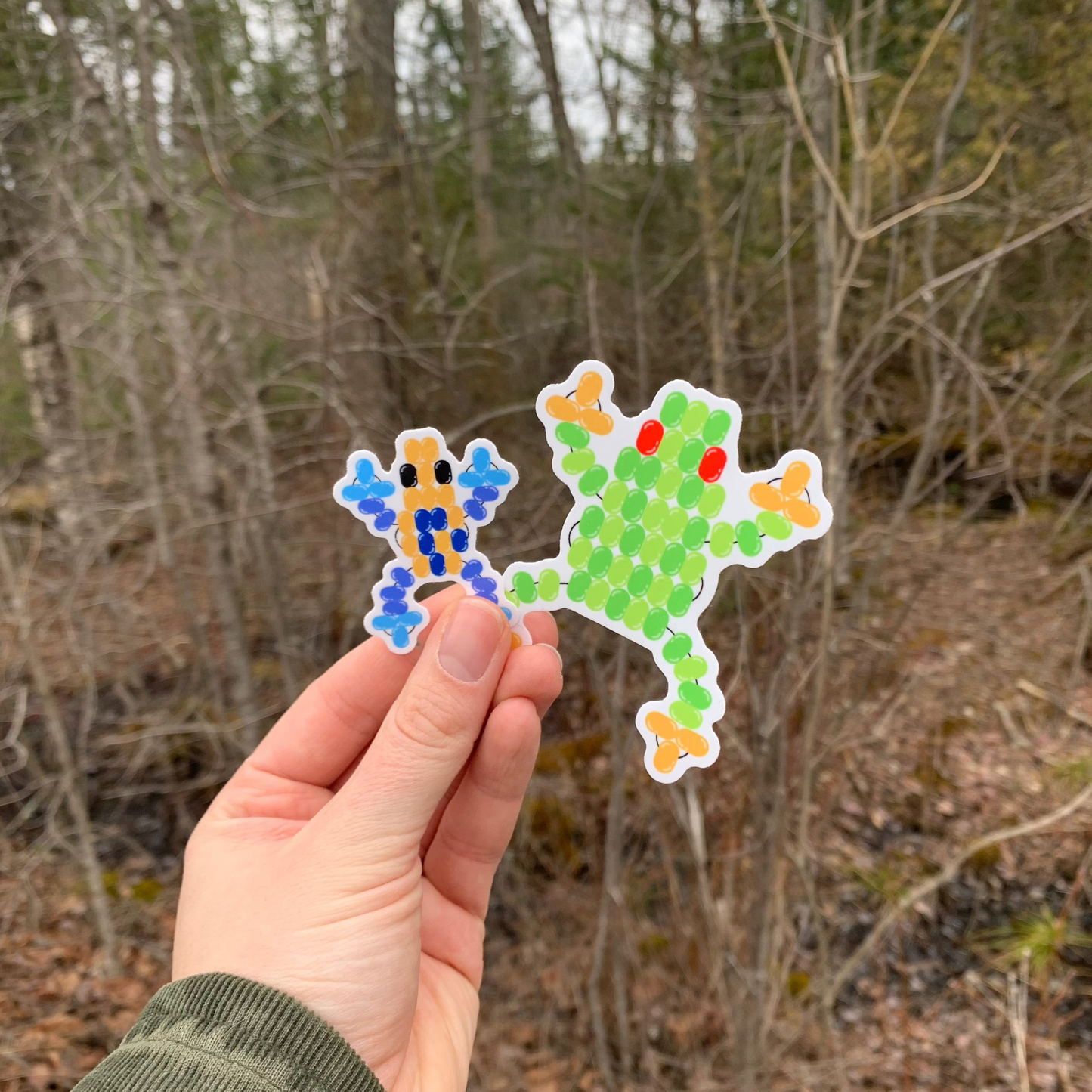Beaded Frog Sticker