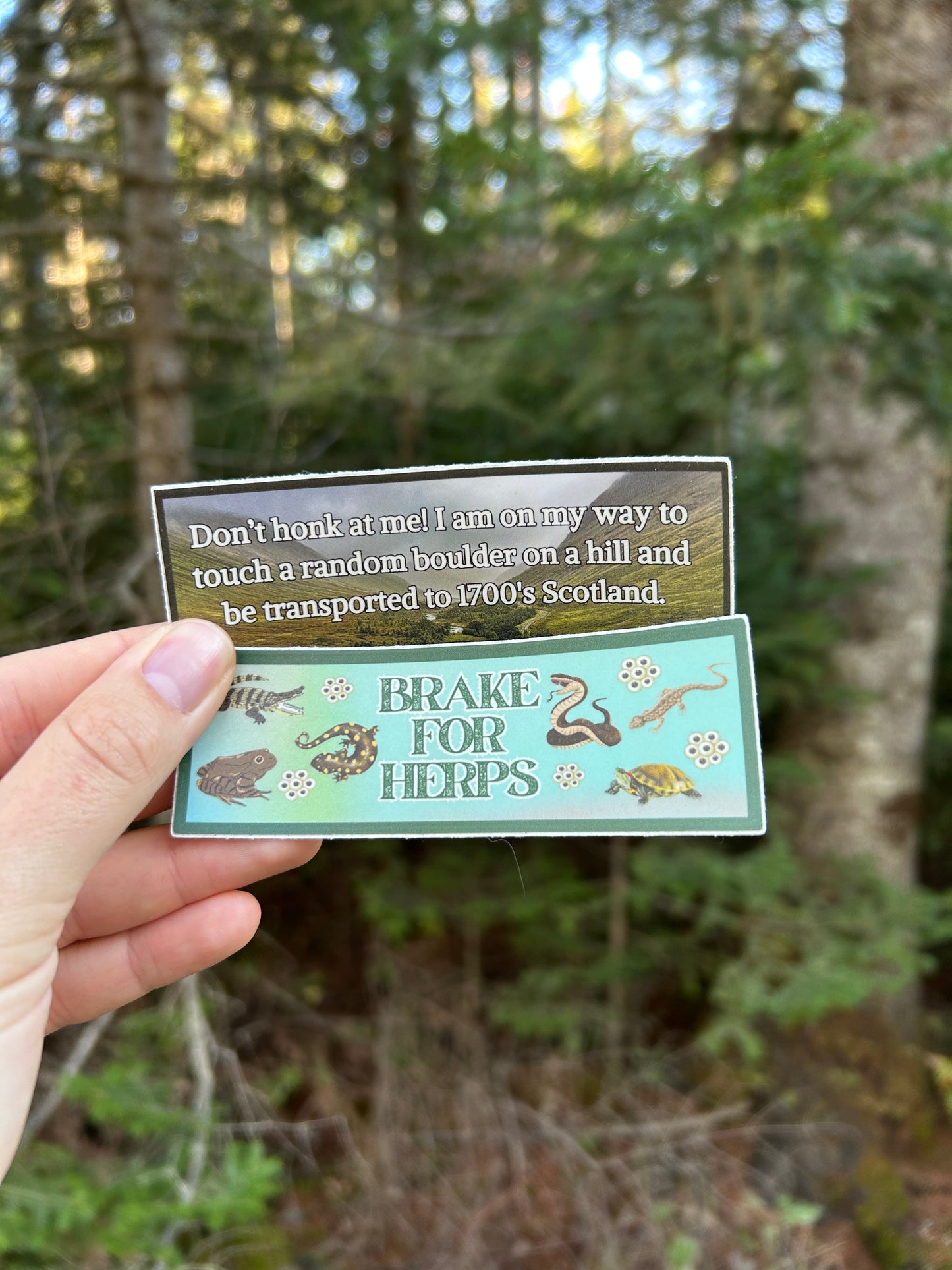 Brake For Herps Mini Bumper Sticker